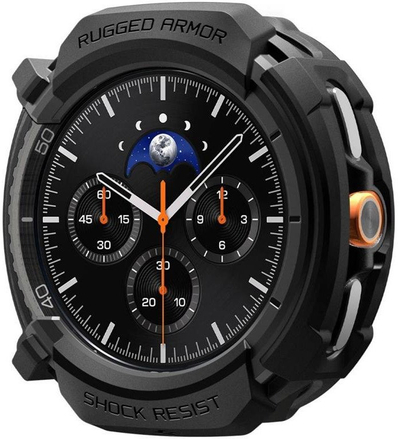 Mbulesë Spigen Rugged Armor për Samsung Galaxy Watch 8 Classic 46mm, TPU, e zezë matte