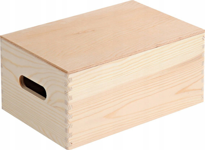 Kuti druri Kesper, 29x19x13.5cm, me kapak dhe mbyllje, dru natyral