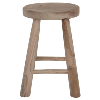 Stol Kont druri teak i shkurtër natyral Φ30×45 cm (HM9337)