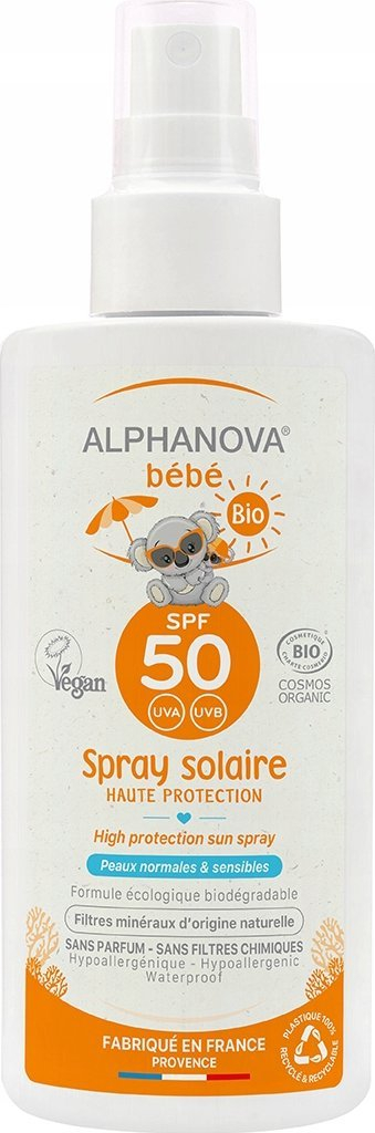 Sprej mbrojtës për bebe Alphanova Bebe, SPF 50, 125ml