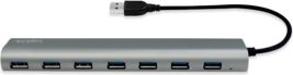 USB концентратор LogiLink UA0308, 7 USB 3.2 Gen 1 порти, 5 Gbit/s, сив
