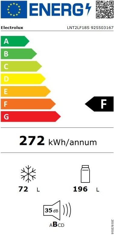 Frigorifer montues Electrolux 500 ColdSense LNT2LF18S, 271L