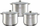 Set tenxheresh Zilner ZL-7352, 3 copë, çelik inox, argjend