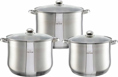 Set tenxheresh Zilner ZL-7352, 3 copë, çelik inox, argjend