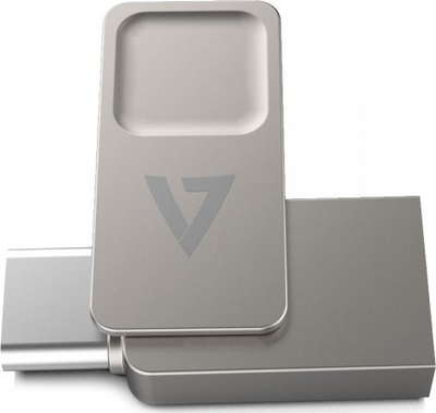 USB flash V7 VF3128GTC, 128GB, USB 3.2 Type A / Type C, ngjyrë argjendi