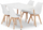 Set tavoline katrore Adria, 120x80 cm, 4 karrige Mark, e bardhë