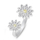 Unazë për femra Brilio Silver Flower RI124W, e argjendtë/transparent
