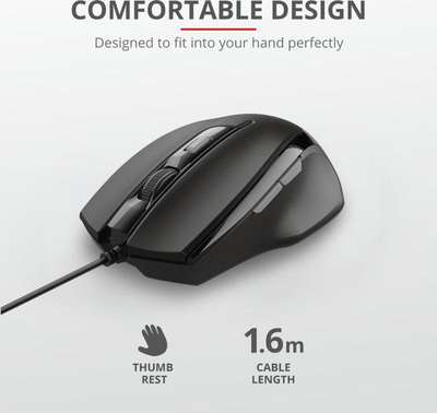 Maus Trust Voca, me kabllo, USB, i zi