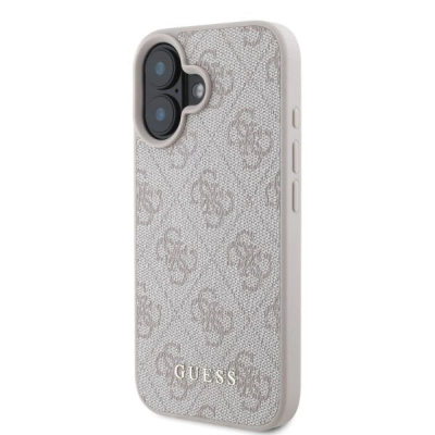 Këse telefoni Guess GUHCP16SG4GFPI për iPhone 16 6.1", hardcase 4G Classic, rozë