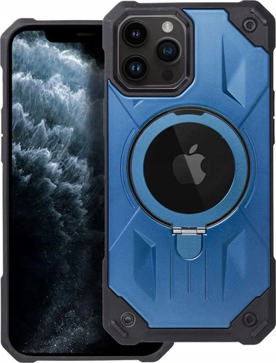 Mbrojtëse telefoni Armor Mag për iPhone 11 Pro Max, MagSafe, me stand, blu