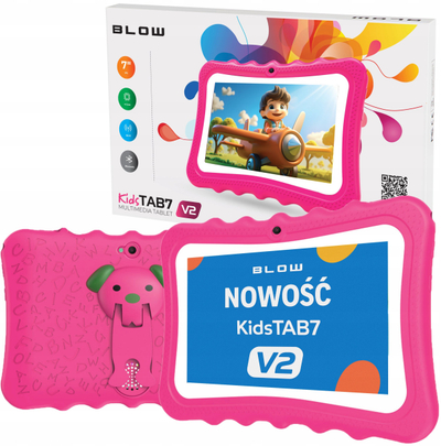 Tablet për kalamaj KidsTAB7 V2, 7", 4GB 32GB, me këllëf roz