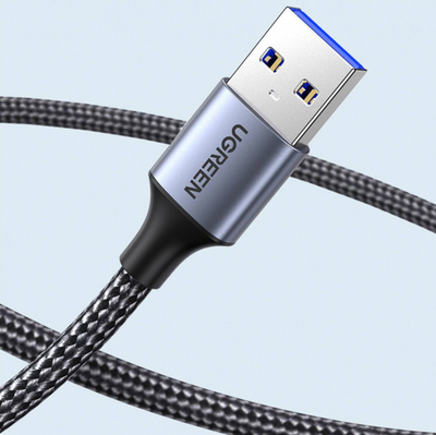 Kabllo zgjatues USB UGREEN USB 3.0, 5Gbps, i gërshetuar, gri metalik