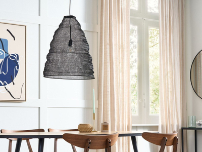 Llambadar varese PARBATI, metal rrjetë, stil modern, i zi