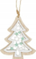 Ornament varese Krishtlindjesh MFP, dru dekorativ, në formë bredhi, bardh e jeshile