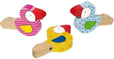 Instrument muzikor Goki Bird Horn, prej druri, për fëmijë, shumëngjyrësh