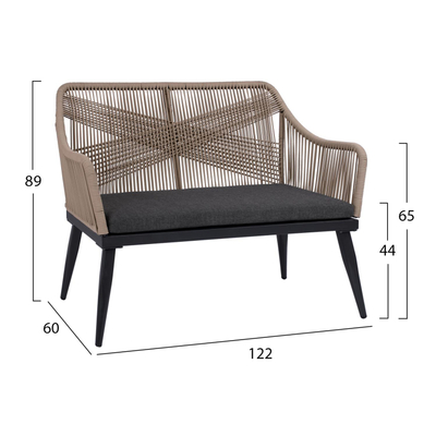 Sofa 122×60×89 Hcm (HM5550.02), gri/ bezhë