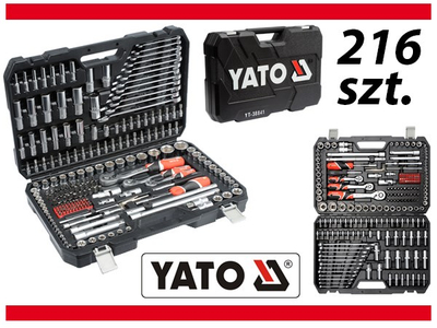 Set veglash Yato YT-38841, 216 pjesë, krom vanadium, argjendtë