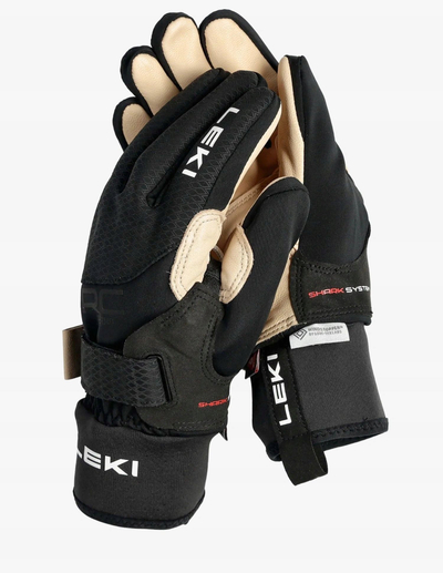 Doreza skish Leki PRC Premium ThermoPlus Shark 9.5, GORE WINDSTOPPER, izolim PrimaLoft, të zeza bezhë