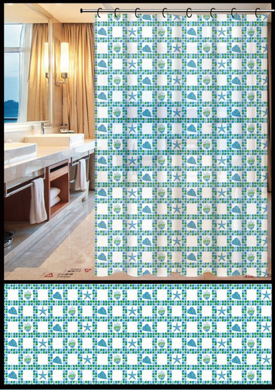 Perde dushi Thema_lux SHOWER ZHY035-1, 180 x 180 cm, shumëngjyrëshe
