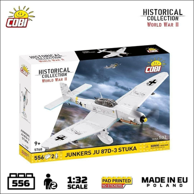 Set ndërtimi Cobi Junkers Ju 87D-3 Stuka, 556 pjesë, shkalla 1:32, i bardhë
