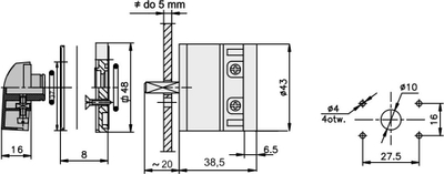 Çelës rrotullues Elektromet Łuk E12-52, 1P, 12A, IP65, me pllakë frontale