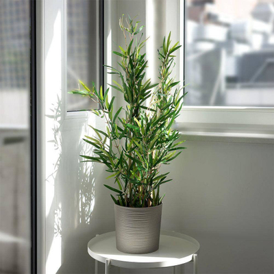Bimë artificiale dekorative bambu, 97 cm, me vazo, e zezë