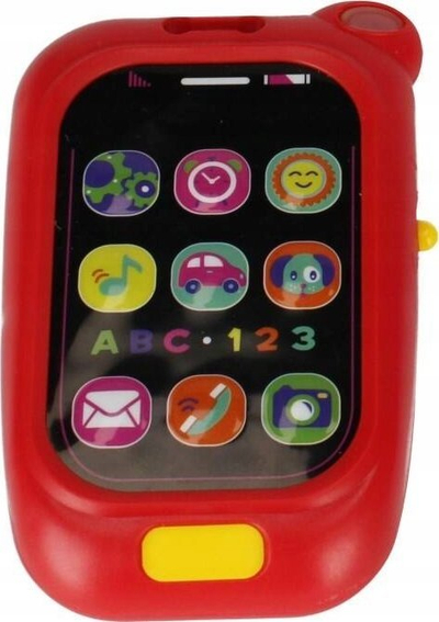 Музичка играчка телефон BAM BAM 515073, со звуци, за деца 12m+, црвено сина