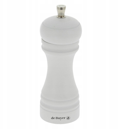Mulli piperit De Buyer Java, 14 cm, dru, i bardhë mat