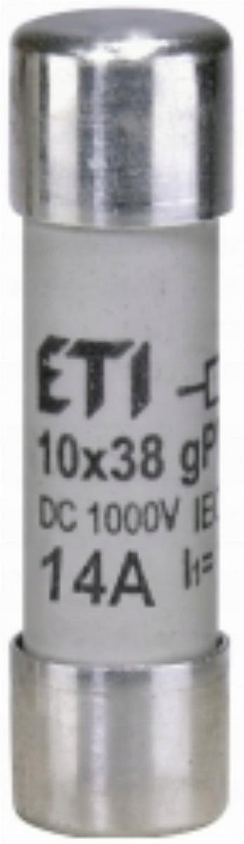 Siguresë cilindrike ETI PV CH1 10x38 gPV, 14A, 1000V DC, e bardhë