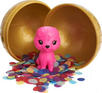 Kukull Barbie Color Reveal Glitter Hair Swaps, 25 surpriza, 10 copa flokësh, blu me shkëlqim