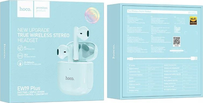 Kufje Bluetooth Hoco EW19 Plus TWS, Bluetooth 5.3, me kuti karikimi, blu