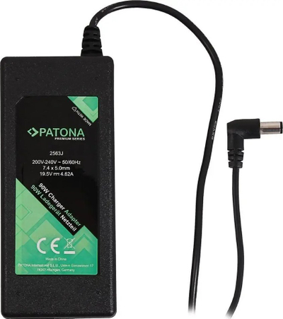 Адаптер полнач за лаптоп PATONA, 19.5V 4.62A 90W, конектор 7.4x5mm со пин, црн