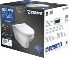 WC ѕидна шолја Duravit DuraStyle Basic Rimless, 36.5 x 54 cm, со капак, бела