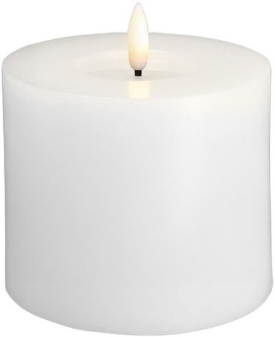 Qiri LED Moods &amp; More Pillar, efekt flake, 99x100mm, i bardhë klasiko