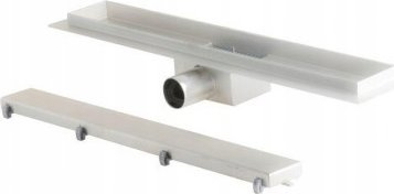 Trapi linear Sleek, çelik inoksi AISI 304, 62 mm, ngjyrë argjendi