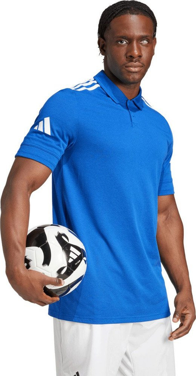 Bluzë polo adidas Squadra 25 M JW0890, për meshkuj, poliester i ricikluar, e bardhë