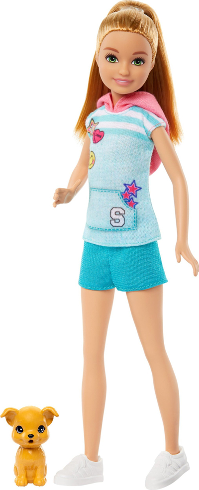 Kukull Barbie Mattel Stacie to the Rescue, me qen lodër, shumëngjyrëshe