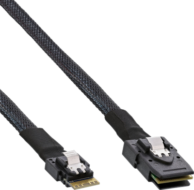 Kabllo InLine Slim SAS, SFF-8654 në Mini SAS SFF-8087, 12Gb/s, 0.5m