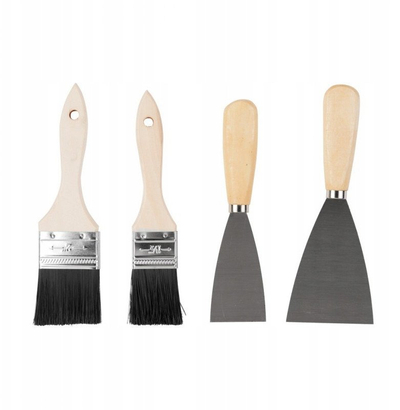 Set furça dhe shpatulla Putty Knife Brush, 4 copë, 38 mm, 75 mm