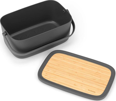 Kuti për ruajtjen e bukës Brabantia Bamboo, 16.3x25.5x39.6cm, e hirtë