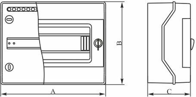 Bllok shpërndarës Elektro-Plast RH-54/3, 3x18 module, hermetik, sipërfaqësor