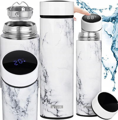 Termos Noveen TB2319 Marble LED (Spr009155), 450 ml, i bardhë