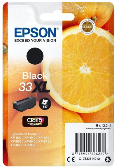 Ngjyrë për printer Epson C13T33514012, XL, e zezë