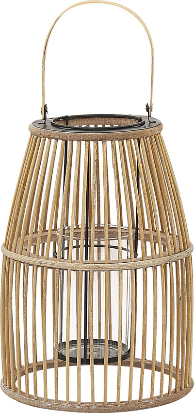 Fener dekorativ Beliani Hoste, bambu, 32cm, bezhë