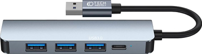 Hub USB Tech-Protect V0-HUB, 5in1, USB-A në USB-C, gri
