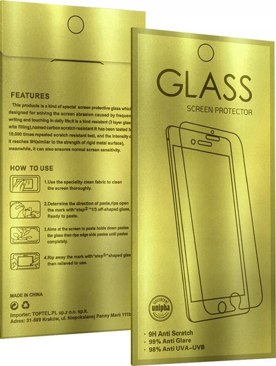 Xham mbrojtës tempered glass për Xiaomi Redmi A2 A2 Plus, 9H, ngjyrë ari