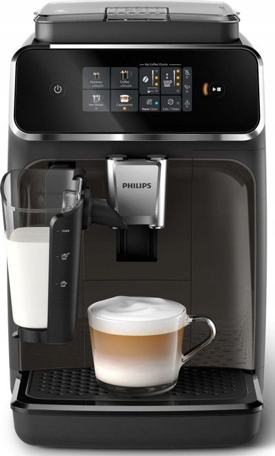 Aparat kafeje me presion Philips LatteGo EP2334/10, automatik, sistem qumështi LatteGo, i zi