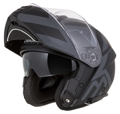 Helmetë touring CASSIDA Modulo 2.1 Profile Vision, flip up, vizor Pinlock ready, i zi mat gri reflektues