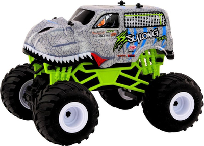 Makina me komandë LEAN Toys Sulong Dinosaur, 1:16, terren, gri me jeshile