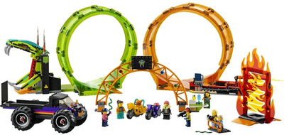 Set lodër LEGO® City 60339 Stunt Double Loop, 598 pjesë